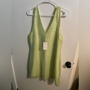 Green sequin dress